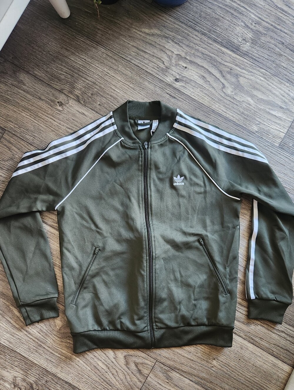 Adidas Originals Superstar TT Track Top Sports Jacket Athletic Khaki Green Sz M